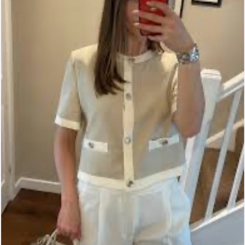 NWT Zara short sleeve blazer linen- Large - Picture 4 of 5